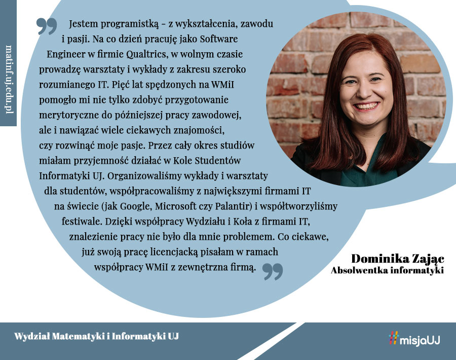 Absolwentka informatyki UJ